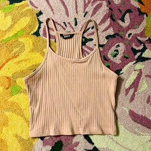 RACERBACK CROP TOP, THIN STRAPS - PALE PINK, PERFECT FOR SUMMER